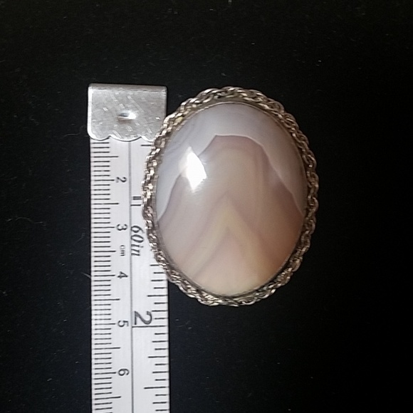 XSoldxx bundled agate w Silver twist banded brooch - Picture 6 of 8
